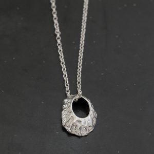 Greenaway Limpet Necklace in Silver, handmade in Cornwall by Chloe Michell.