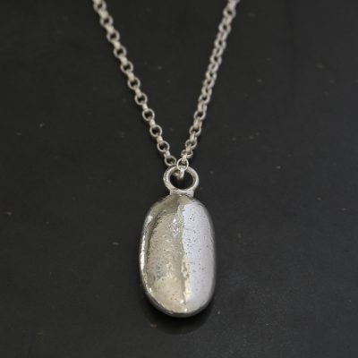 Greenaway oval pebble necklace, handmade in Cornwall by Chloe Michelle