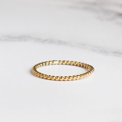 9ct gold ball ring handmade in cornwall by chloe michell jewellery